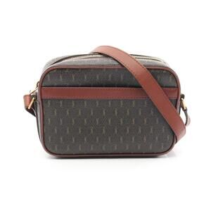 Saint Laurent Monogram Camera Bag Shoulder Canvas Leather Brown